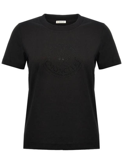 Crystal Logo Short Sleeve T-Shirt Black - MONCLER - BALAAN 2