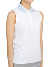 Women's Pleated Collar Sleeveless PK Shirt White - G/FORE - BALAAN 4