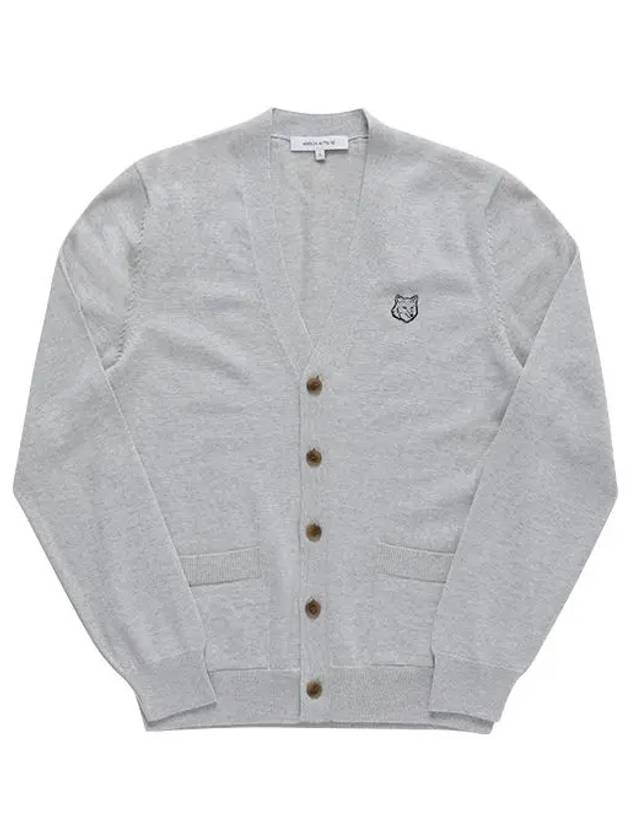 Bold Fox Head Patch Regular Cardigan Grey - MAISON KITSUNE - BALAAN 2