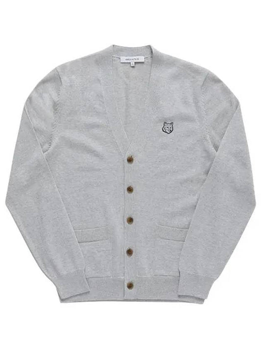 Bold Fox Head Patch Regular Cardigan Grey - MAISON KITSUNE - BALAAN 2