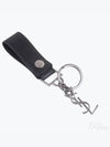 Monogram Leather Key Holder Black Silver - SAINT LAURENT - BALAAN 2