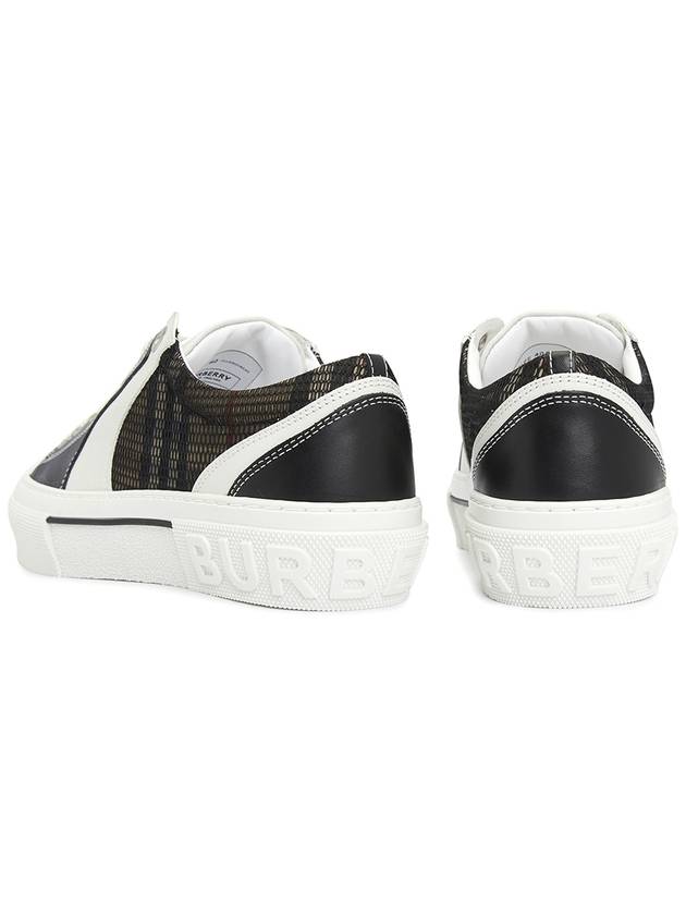 Vintage Check Cotton Mesh Leather Low Top Sneakers Black White - BURBERRY - BALAAN 7