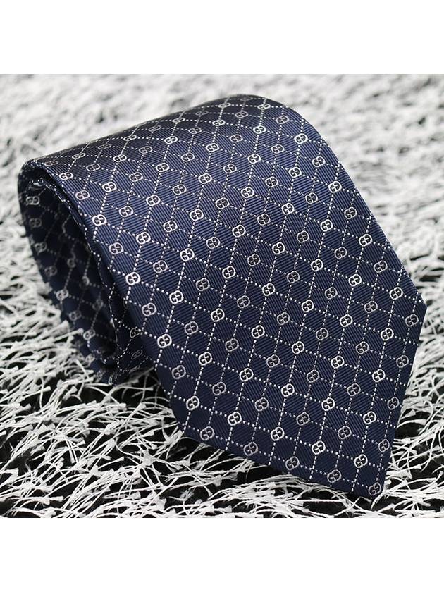 GG Dot Pattern Silk Tie Navy - GUCCI - BALAAN 2