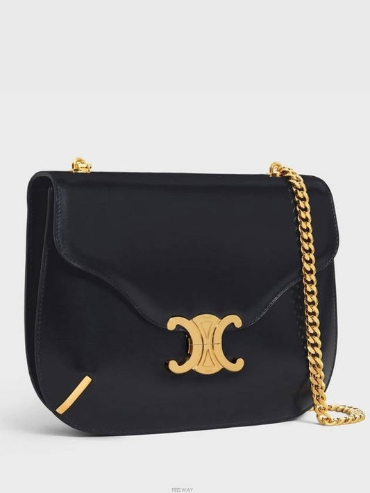 Chain Besace Triomphe Leather Shoulder Bag Black - CELINE - BALAAN 2