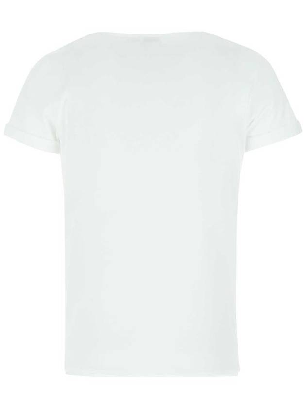 Men's Small Logo Short Sleeve T-Shirt White - SAINT LAURENT - BALAAN 3