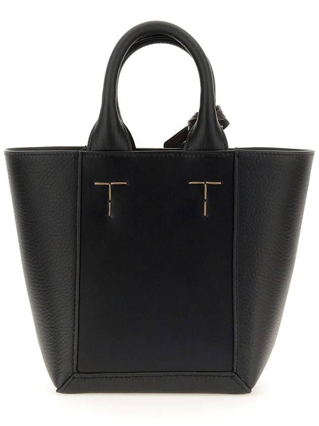 Double Up Leather Tote Bag Black - TOD'S - BALAAN 3