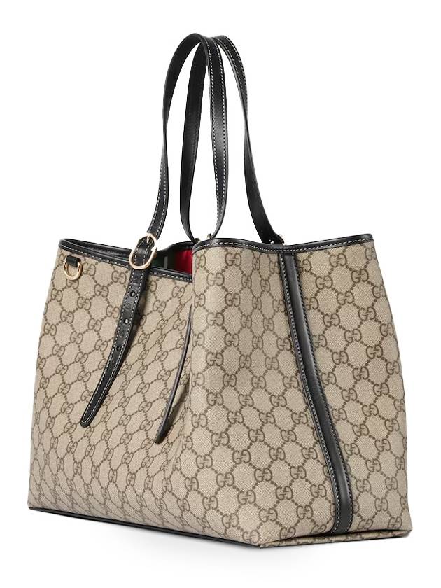 Beige dark brown fabric GG emblem medium tote bag 815213FAD6L9741 - GUCCI - BALAAN 2