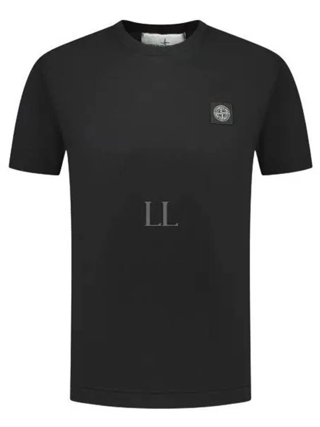 Logo Patch Short Sleeve T-Shirt Black - STONE ISLAND - BALAAN 2