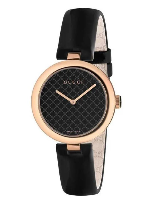 Watch Diamantissima Black Rose Gold Women s Leather YA141401 - GUCCI - BALAAN 1