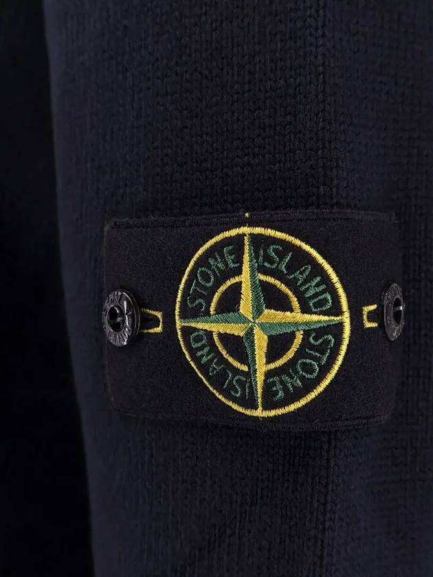 Round Neck Wappen Organic Knit Top Navy - STONE ISLAND - BALAAN 4