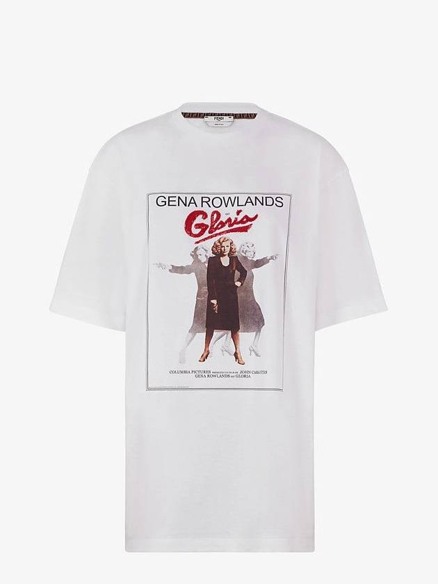 Gloria Print Short Sleeve T-Shirt White - FENDI - BALAAN.