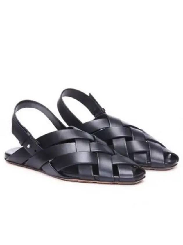 Alfie Intrecciato Leather Mule Sandals Black - BOTTEGA VENETA - BALAAN 2