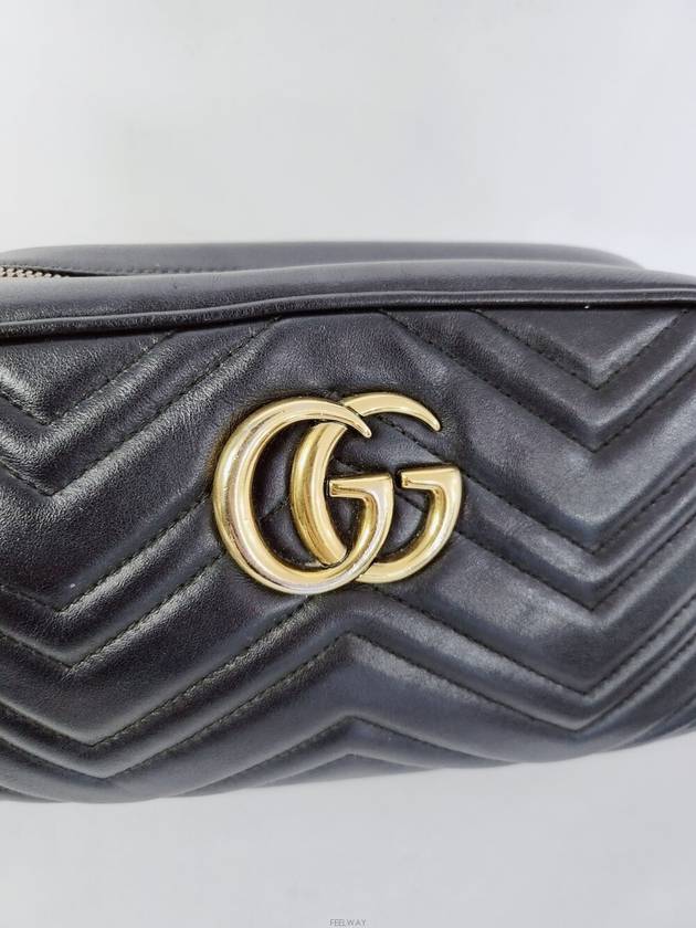 Used luxury goods DHLUX GG Black Marmont Matelasse Cross Bag Small - GUCCI - BALAAN 2