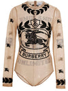 Women's EKD Embroidered Stretch Tool Bodysuit Camel - BURBERRY - BALAAN 1