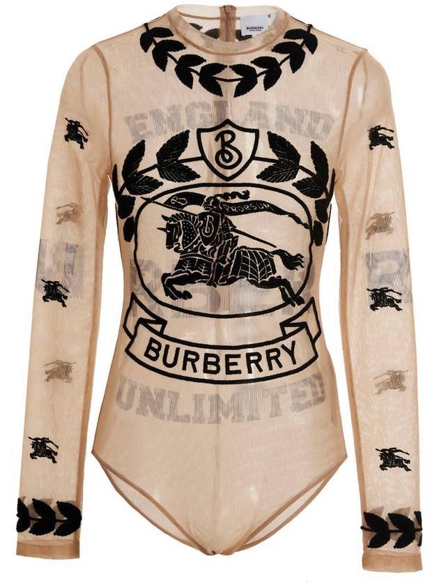 Women's EKD Embroidered Stretch Tool Bodysuit Camel - BURBERRY - BALAAN 1