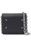 Embroidery Logo Chain Cald Wallet Black - MAISON MARGIELA - BALAAN 2