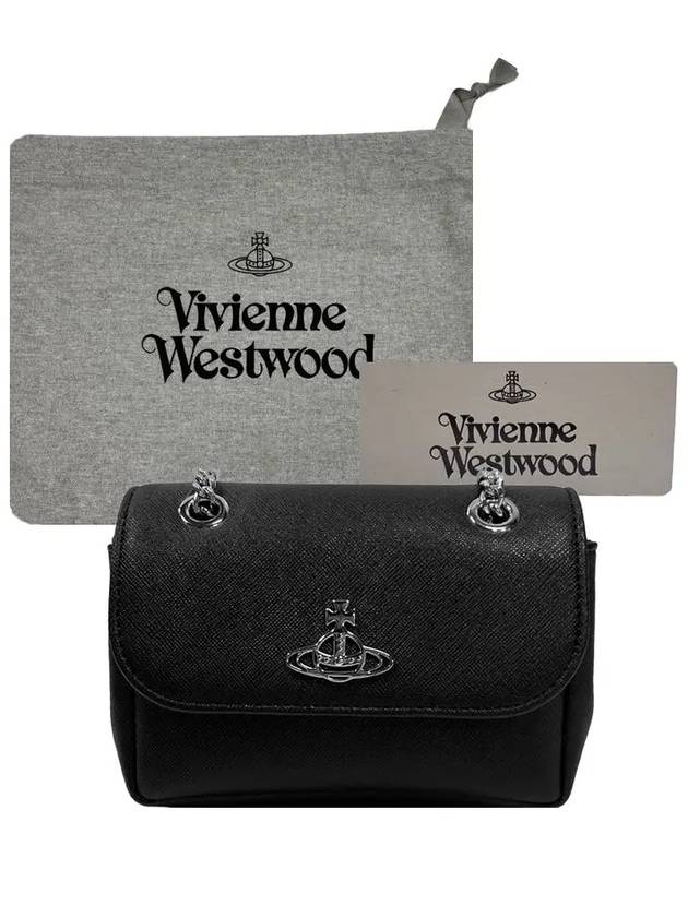 Logo Plaque Shoulder Bag Black - VIVIENNE WESTWOOD - BALAAN 11