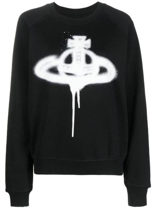 Spray ORB Raglan Sweatshirt Black - VIVIENNE WESTWOOD - BALAAN 1