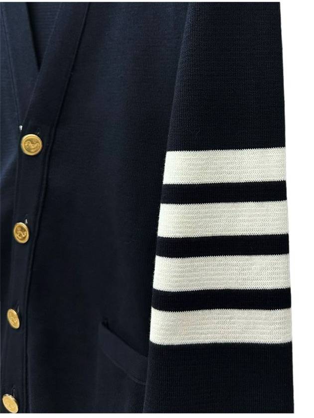 Milano Stitch 4 Bar Cardigan Navy - THOM BROWNE - BALAAN 4