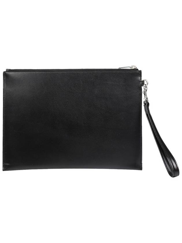 Monogram Silver Logo Clutch Bag Black - SAINT LAURENT - BALAAN 3