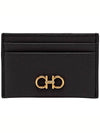 Gancini Card Wallet Black - SALVATORE FERRAGAMO - BALAAN 3