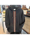 Icon Stripe Zip-Up Hoodie Black - BURBERRY - BALAAN 10