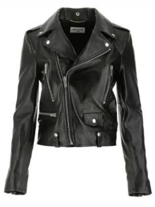 Classic Leather Biker Jacket Black - SAINT LAURENT - BALAAN 2