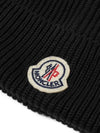 Cotton Beanie Black - MONCLER - BALAAN 4