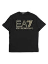 EA7 Big Logo Cotton Short Sleeve T-Shirt Black - EMPORIO ARMANI - BALAAN 1