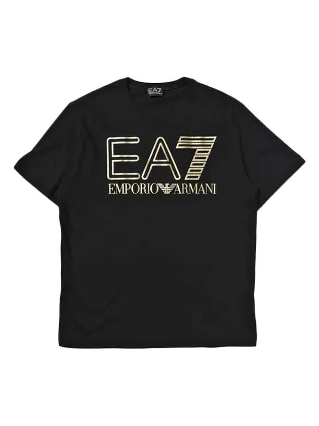 EA7 Big Logo Cotton Short Sleeve T-Shirt Black - EMPORIO ARMANI - BALAAN 1