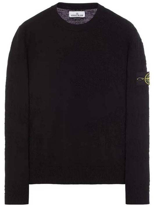 Soft Cotton Crewneck Knit Sweatshirt Black - STONE ISLAND - BALAAN 2