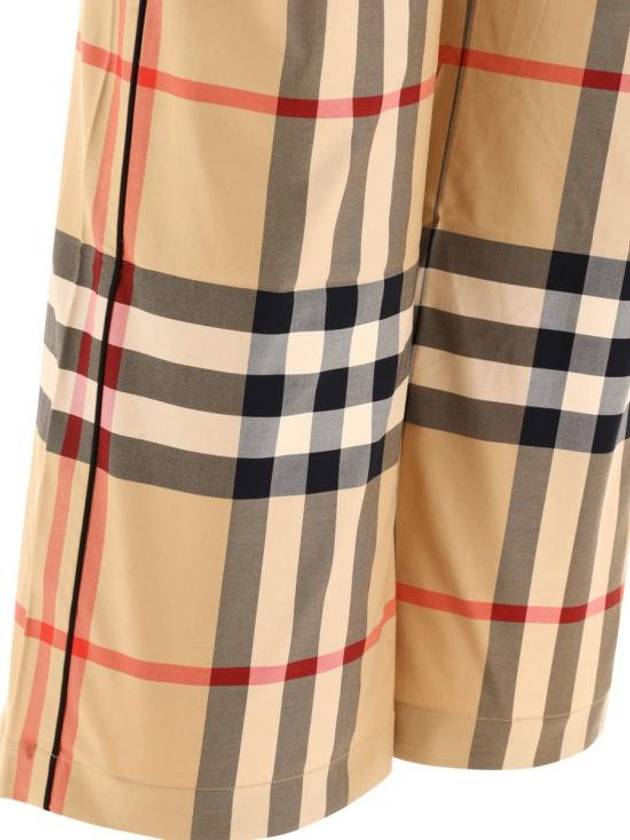 Check Cotton Straight Pants Beige - BURBERRY - BALAAN 5