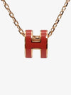 Mini Pop H Pendant Necklace Rose Gold - HERMES - BALAAN 3