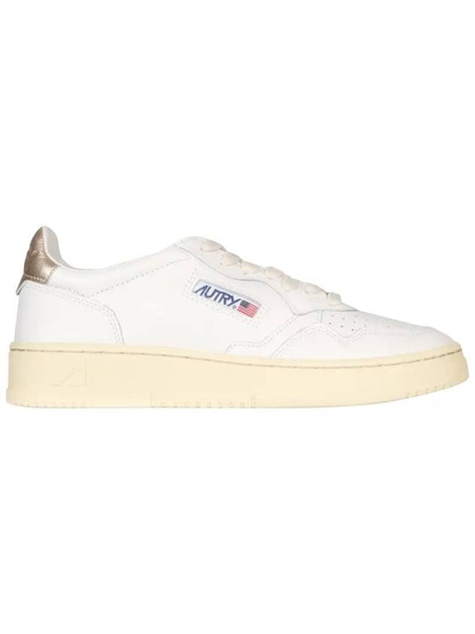 Medalist Goatskin Low Top Sneakers Gold White - AUTRY - BALAAN.