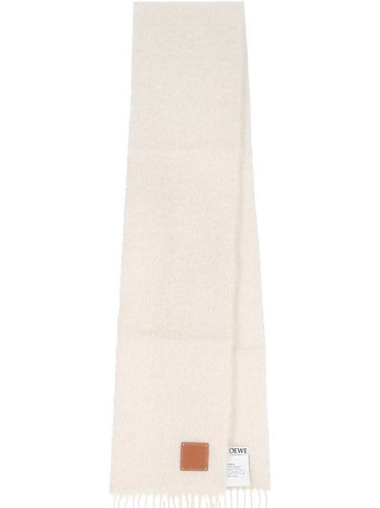 Anagram Fringe Mohair Scarf White - LOEWE - BALAAN 2