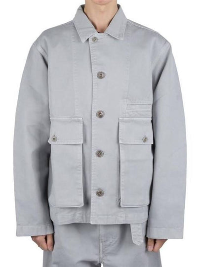 Boxy Oversized Denim Jacket Snow Blue Grey - LEMAIRE - BALAAN 2