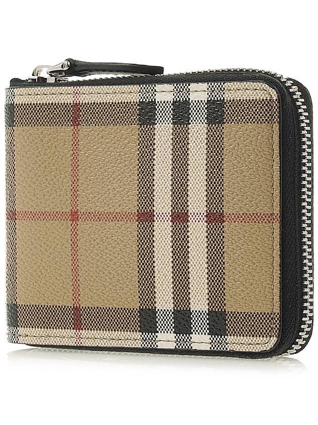 Vintage Check Zipper Round Half Wallet Beige - BURBERRY - BALAAN 3