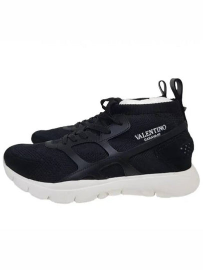 Men's Sound High Socks High Top Sneakers Black - VALENTINO - BALAAN 2