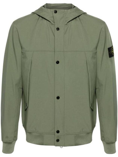 Light Soft Shell R E Dye Technology In Recycled Polyester Hooded Jacket Green - STONE ISLAND - BALAAN 2