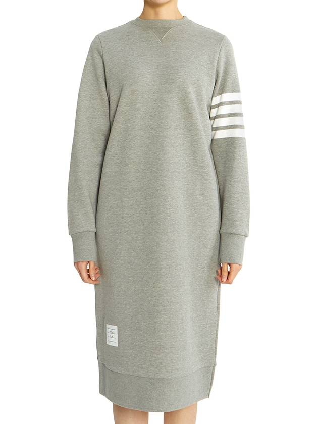 Classic Loopback 4-Bar Sweater Midi Dress Light Grey - THOM BROWNE - BALAAN 2