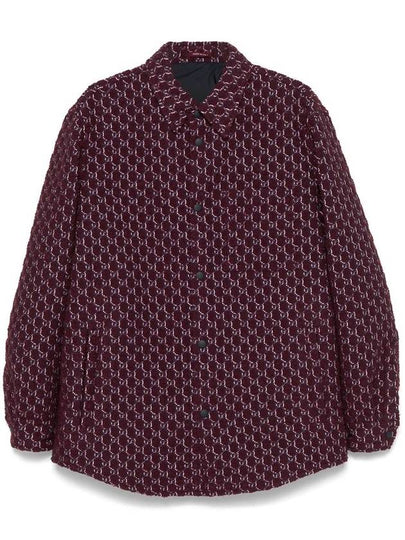 GG Shadow Bouclé Wool Jacquard Long Sleeve Shirt Burgundy - GUCCI - BALAAN 2