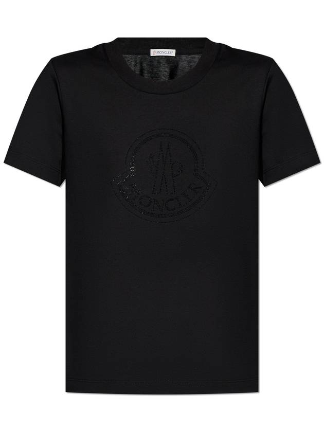 Crystal Logo Short Sleeve T-Shirt Black - MONCLER - BALAAN 2