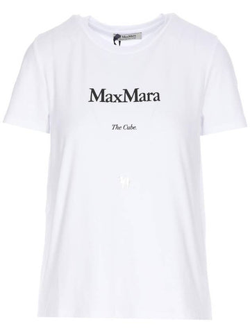 Lettering Graphic Short Sleeve T-Shirt White - S MAX MARA - BALAAN 1