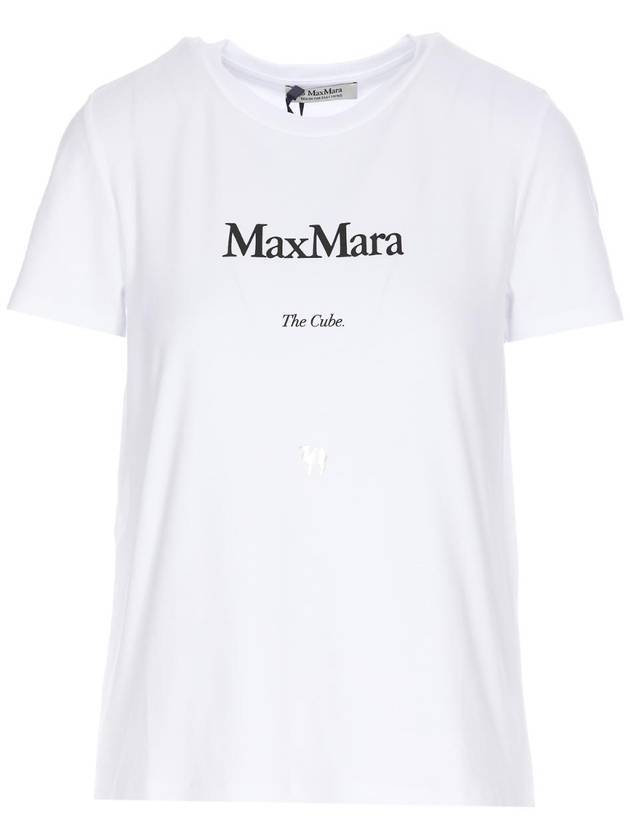 Lettering Graphic Short Sleeve T-Shirt White - S MAX MARA - BALAAN 1