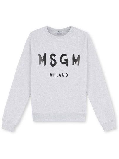 Milano Brushed Logo Print Crew Neck Sweatshirt Grey - MSGM - BALAAN 2