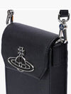 ORB Saffiano Phone Cross Bag Black - VIVIENNE WESTWOOD - BALAAN.