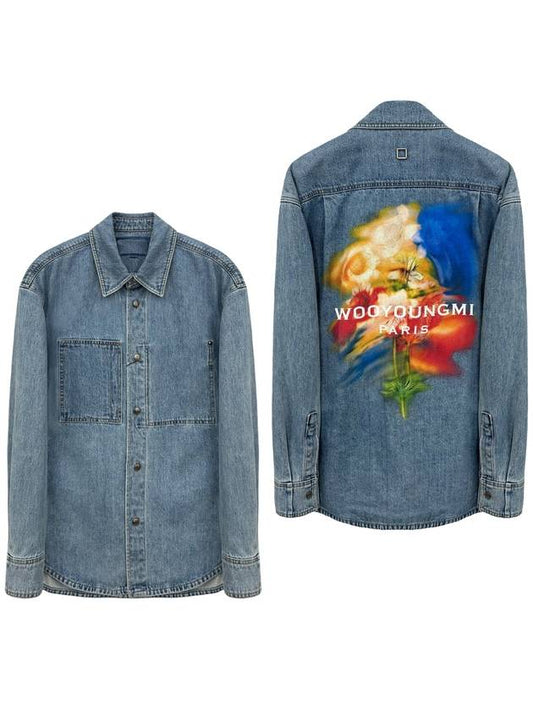 Blue Swaying Denim Shirt Jacket W243SH16985L - WOOYOUNGMI - BALAAN 1