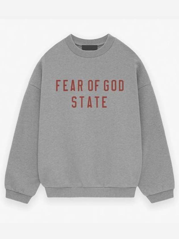 Essential Fear of God Fleece State Sweatshirt Dark Heather 192BT24626261F - FEAR OF GOD ESSENTIALS - BALAAN 1