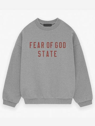 Essential Fear of God Fleece State Sweatshirt Dark Heather 192BT24626261F - FEAR OF GOD ESSENTIALS - BALAAN 1