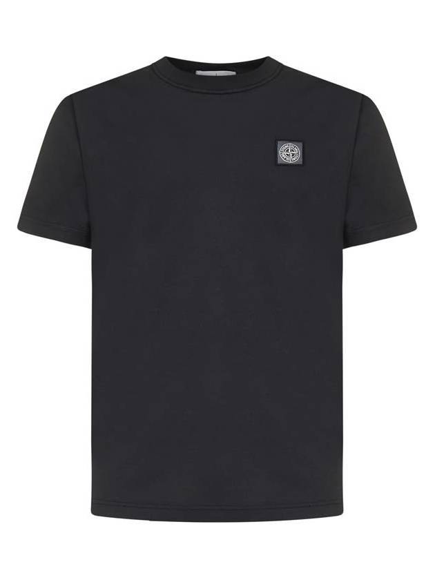 Men's Logo Short Sleeve T-Shirt Black - STONE ISLAND - BALAAN 1